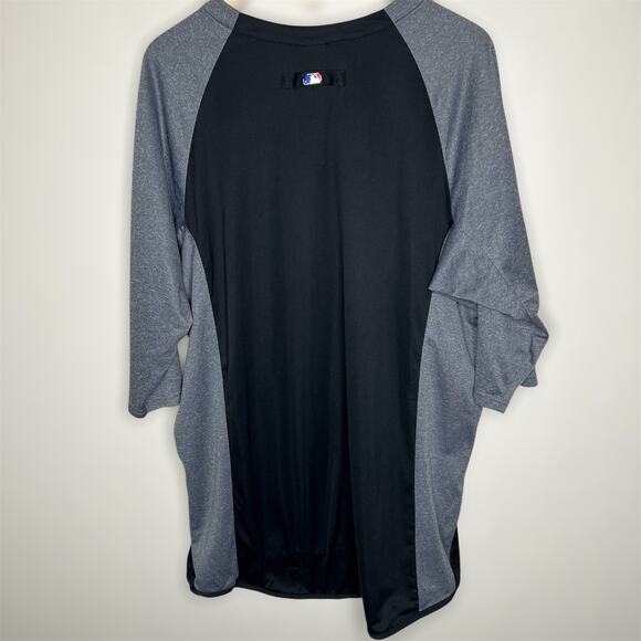 Majestic New York Yankees Shirt  XL-2X Mens Black Gray Raglan Therma Base Sports - Picture 3 of 11